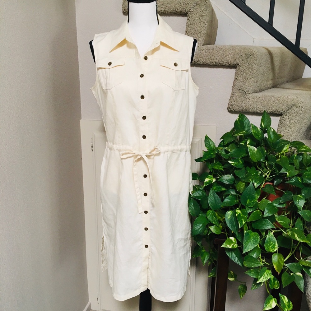 Cream Color Linen Dress